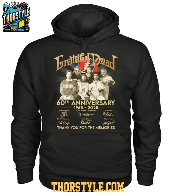 Grateful Dead 60th Anniversary 1965-2025 Thank You For The Memories T-Shirt