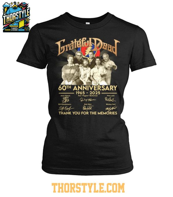 Grateful Dead 60th Anniversary 1965-2025 Thank You For The Memories T-Shirt