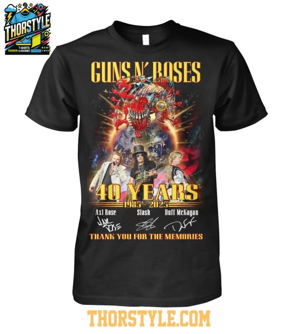 Gun N’ Roses 40 Years 1985-2025 Thank You For The Memories Tshirt