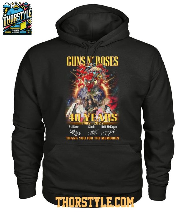 Gun N’ Roses 40 Years 1985-2025 Thank You For The Memories Tshirt