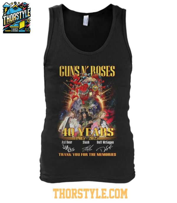 Gun N’ Roses 40 Years 1985-2025 Thank You For The Memories Tshirt