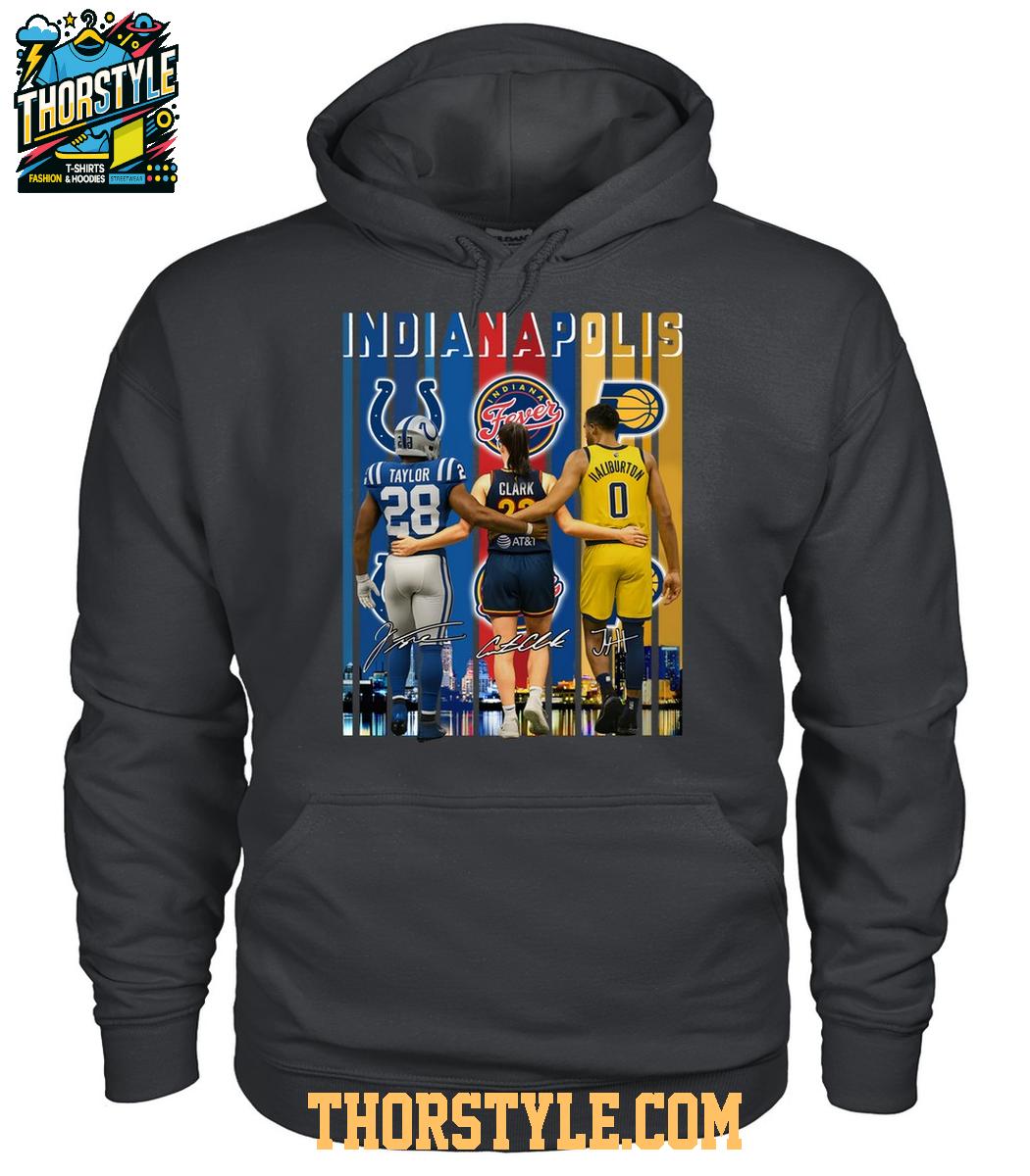 Indianapolis Colts Taylor Indiana Fever Clark Indiana Pacers Haliburton 2025 T-Shirt Indianapolis Colts Taylor Indiana Fever Clark Indiana Pacers Haliburton 2025 T-Shirt