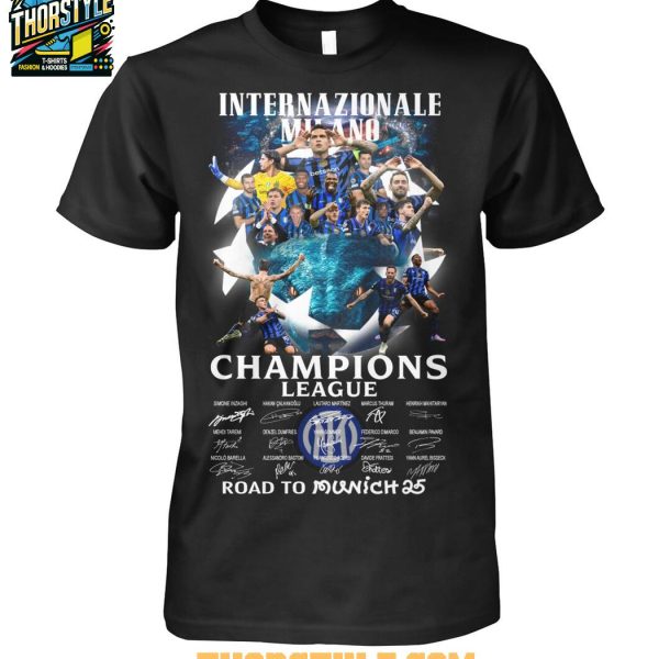 Inter Milan Champions League 2024-2025 Road To Munich Internazionale T-Shirt