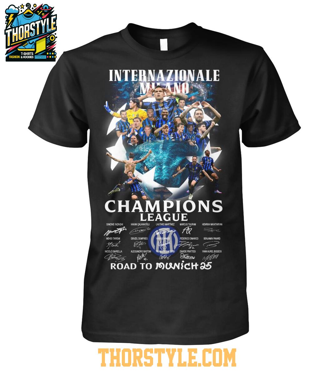 Inter Milan Champions League 2024-2025 Road To Munich Internazionale T-Shirt Inter Milan Champions League 2024-2025 Road To Munich Internazionale T-Shirt