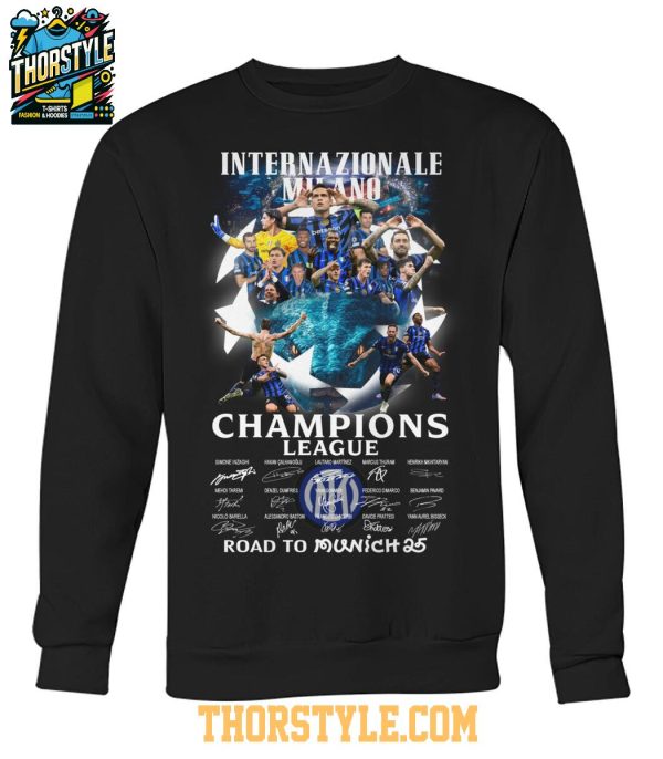 Inter Milan Champions League 2024-2025 Road To Munich Internazionale T-Shirt