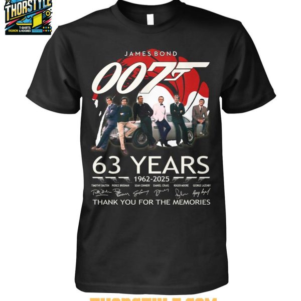 James Bond 007 Thank You For The Memories 63 Years 1962-2025 T-Shirt