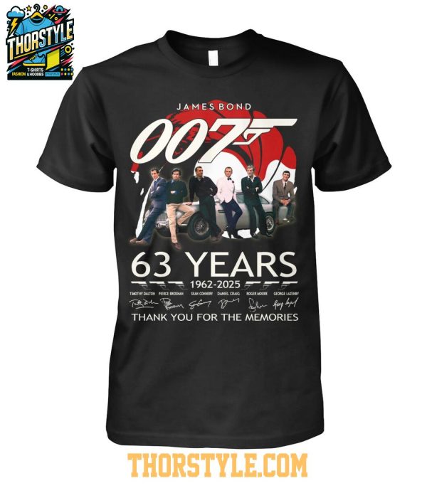 James Bond 007 Thank You For The Memories 63 Years 1962-2025 T-Shirt