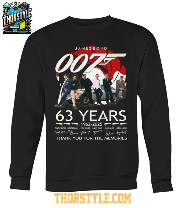 James Bond 007 Thank You For The Memories 63 Years 1962-2025 T-Shirt