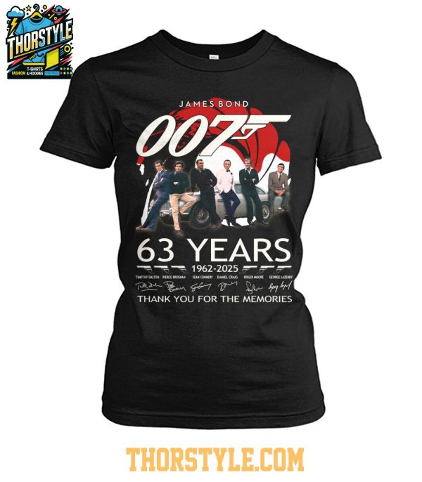 James Bond 007 Thank You For The Memories 63 Years 1962-2025 T-Shirt