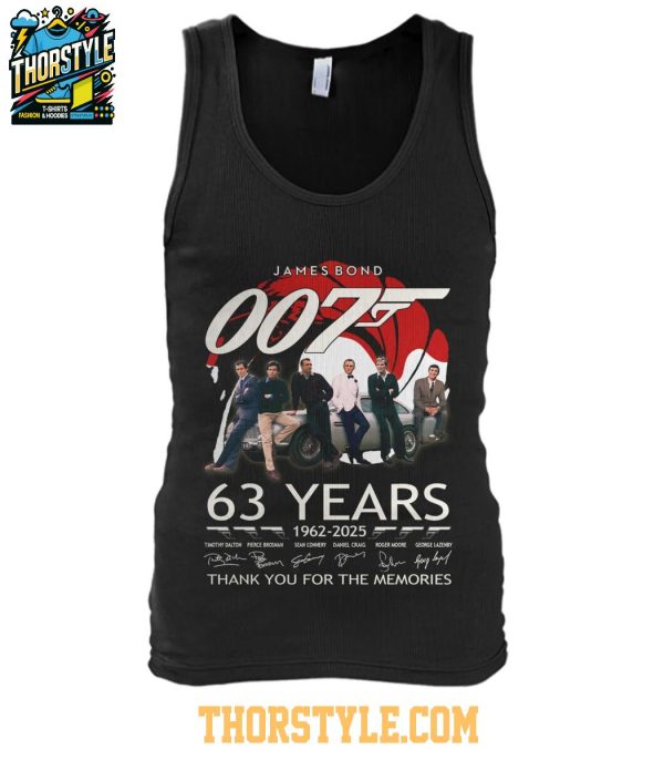 James Bond 007 Thank You For The Memories 63 Years 1962-2025 T-Shirt