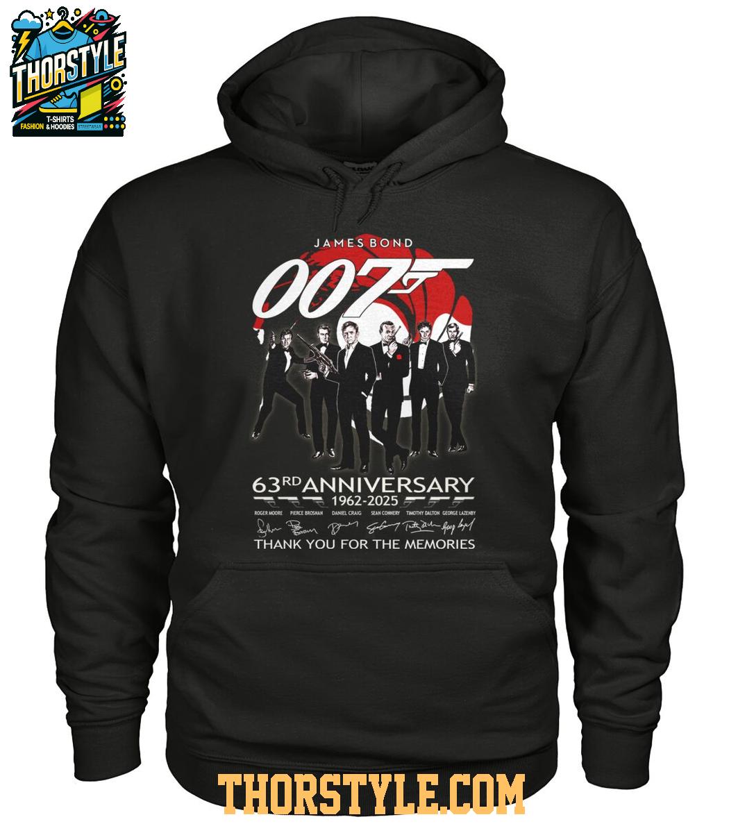 James Bond 007 Thank You For The Memories 63rd Anniversary 1962-2025 Tshirt James Bond 007 Thank You For The Memories 63rd Anniversary 1962-2025 Tshirt