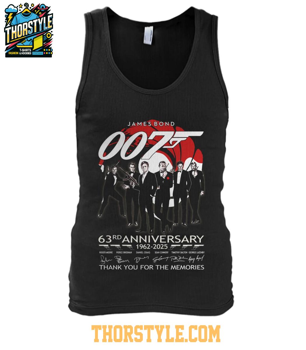 James Bond 007 Thank You For The Memories 63rd Anniversary 1962-2025 Tshirt James Bond 007 Thank You For The Memories 63rd Anniversary 1962-2025 Tshirt