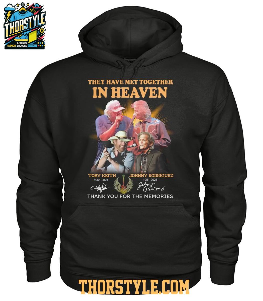 Johnny Rodriguez 1951-2025 Toby Leith 1961 They Have Met In Heaven T-Shirt Johnny Rodriguez 1951-2025 Toby Leith 1961 They Have Met In Heaven T-Shirt