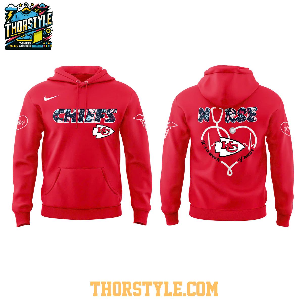 Kansas City Chiefs Night Nurses Appreciation Work Of Heart 2025 Hoodie T-Shirt Kansas City Chiefs Night Nurses Appreciation Work Of Heart 2025 Hoodie T-Shirt