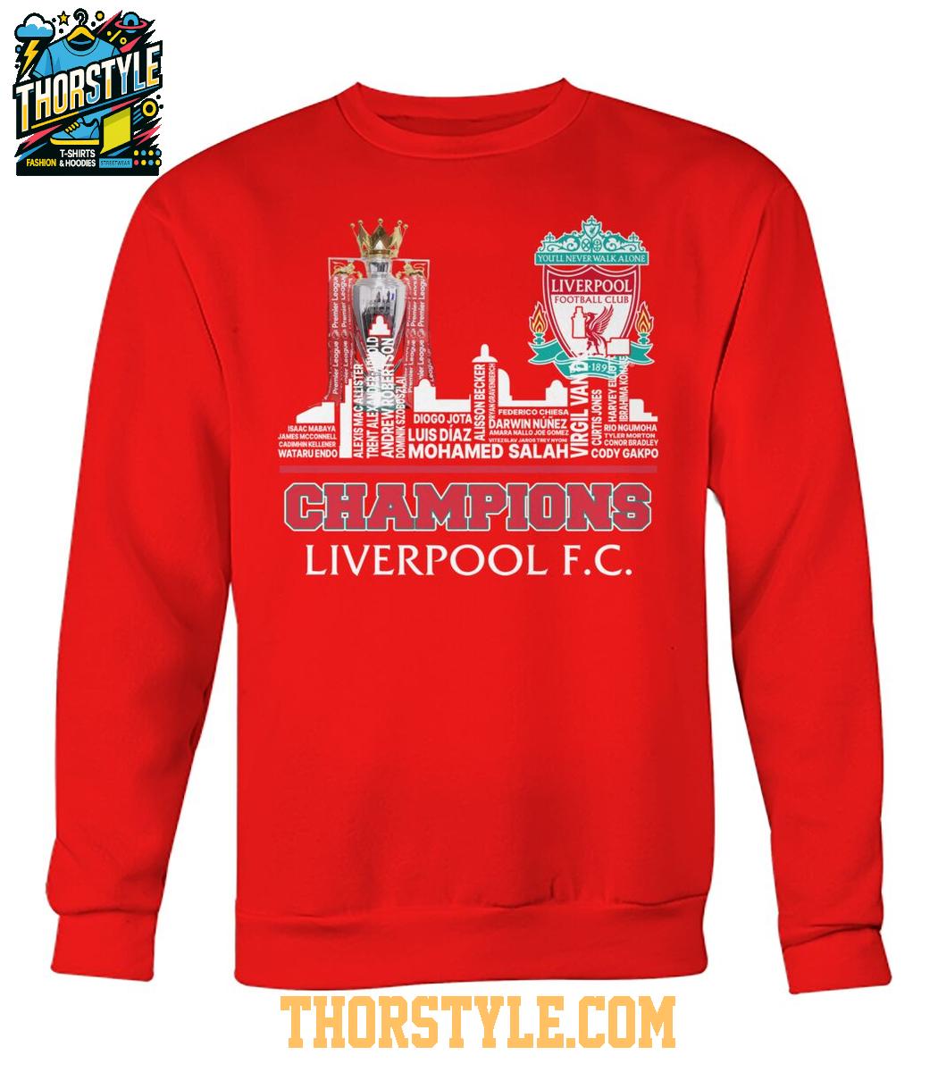 Liverpool FC The Champions Of Premier League 2025 Tshirt Liverpool FC The Champions Of Premier League 2025 Tshirt
