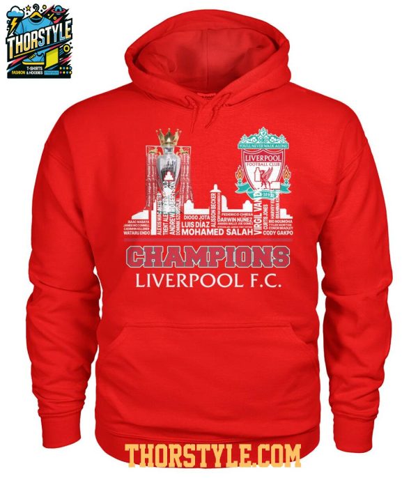 Liverpool FC The Champions Of Premier League 2025 Tshirt