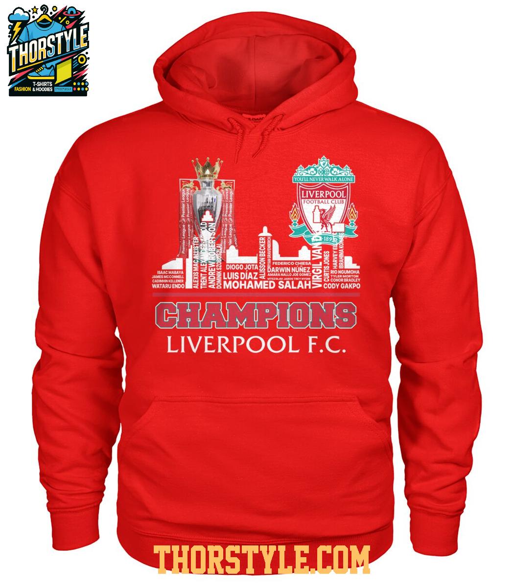 Liverpool FC The Champions Of Premier League 2025 Tshirt Liverpool FC The Champions Of Premier League 2025 Tshirt