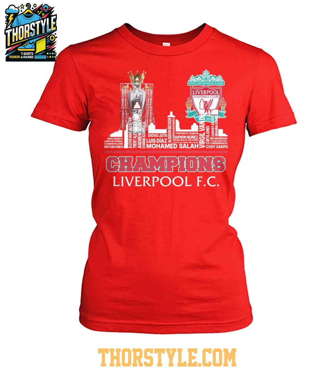 Liverpool FC The Champions Of Premier League 2025 Tshirt Liverpool FC The Champions Of Premier League 2025 Tshirt