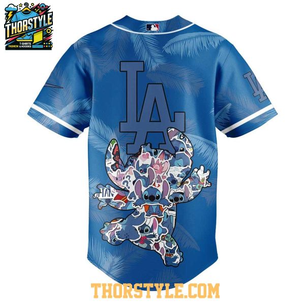 Los Angeles Dodgers 2025 Lilo And Stitch Ohana Means Family Baseball Jersey