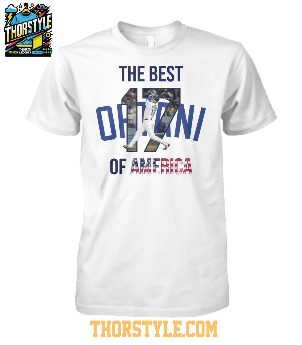 Los Angeles Dodgers Shohei Ohtani The Best 17 Of America 2025 T-Shirt Los Angeles Dodgers Shohei Ohtani The Best 17 Of America 2025 T-Shirt