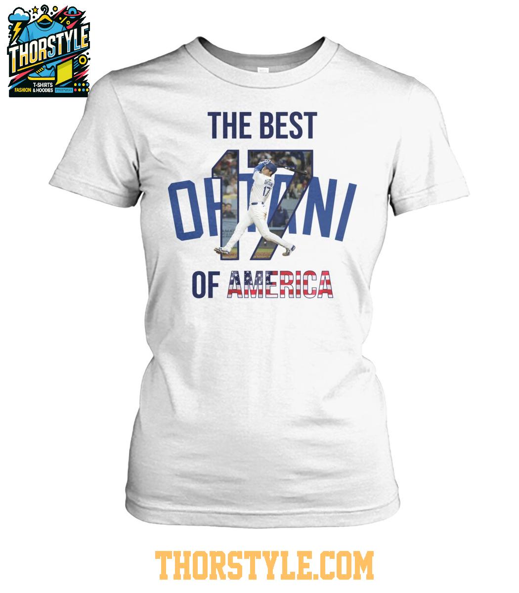Los Angeles Dodgers Shohei Ohtani The Best 17 Of America 2025 T-Shirt Los Angeles Dodgers Shohei Ohtani The Best 17 Of America 2025 T-Shirt