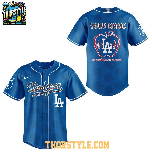 Los Angeles Dodgers Teacher 2025 Appreciation Teach Love Inspire Baseball Jersey