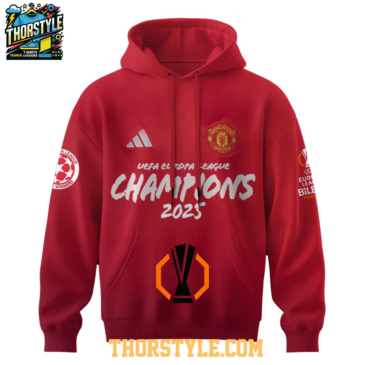 Manchester United Champions Europa League 2024-25 Red Devils Hoodie T-Shirt Manchester United Champions Europa League 2024-25 Red Devils Hoodie T-Shirt