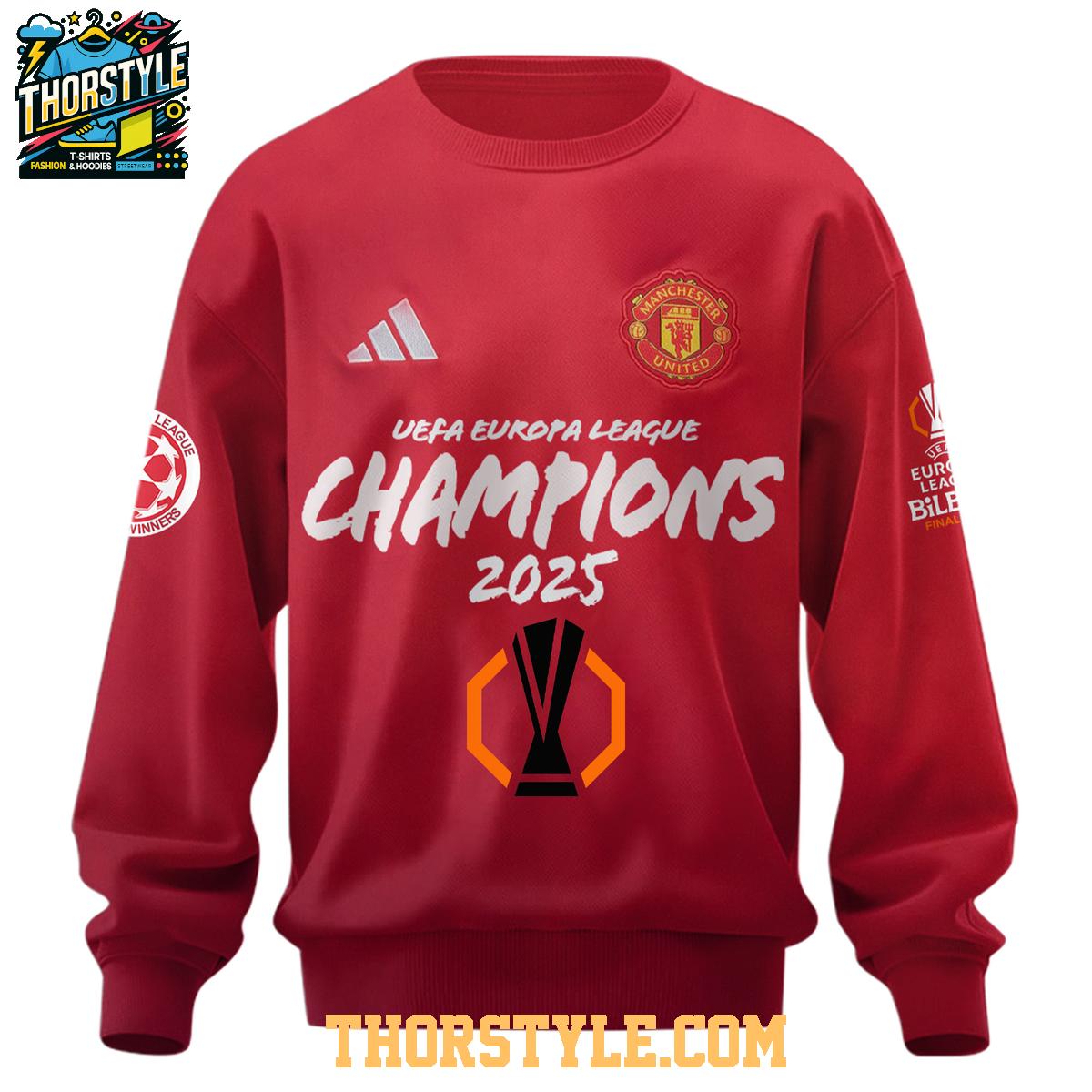 Manchester United Champions Europa League 2024-25 Red Devils Hoodie T-Shirt Manchester United Champions Europa League 2024-25 Red Devils Hoodie T-Shirt