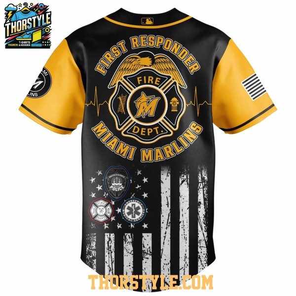 Miami Marlins MLB Fire Dept Honor 2025 First Responders Night Baseball Jersey