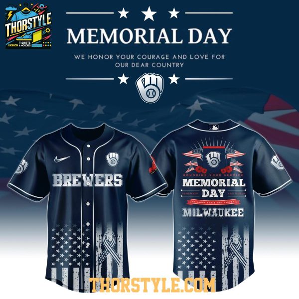 Milwaukee Brewers Memorial Day We Honor Your Courage 2025 Baseball Jersey