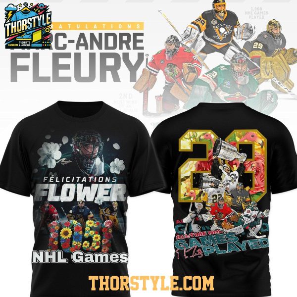 Minnesota Wild Marc-Andre Fleury All-time NHL Games Players 2025 Hoodie T-Shirt