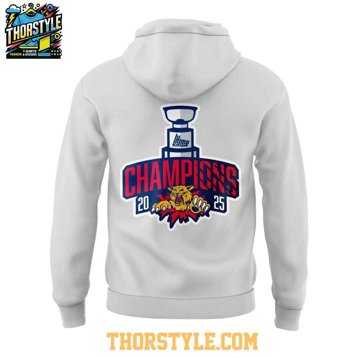 Moncton Wildcats 2025 QMJHL Champions Celebrating Fan Hoodie T-Shirt Moncton Wildcats 2025 QMJHL Champions Celebrating Fan Hoodie T-Shirt