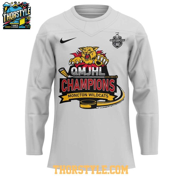 Moncton Wildcats 2025 QMJHL Champions Celebrating Hockey Jersey