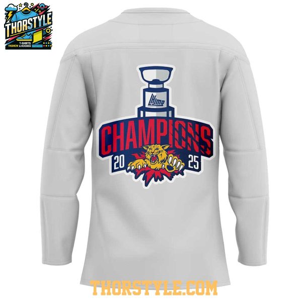 Moncton Wildcats 2025 QMJHL Champions Celebrating Hockey Jersey
