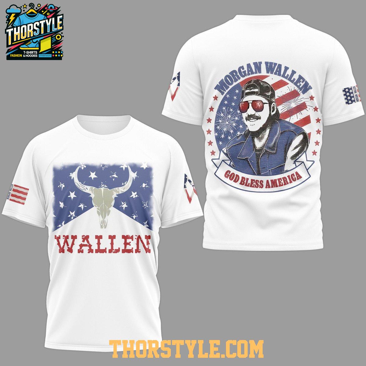 Morgan Wallen 2025 4th Of July God Bless America Hoodie T-Shirt Morgan Wallen 2025 4th Of July God Bless America Hoodie T-Shirt