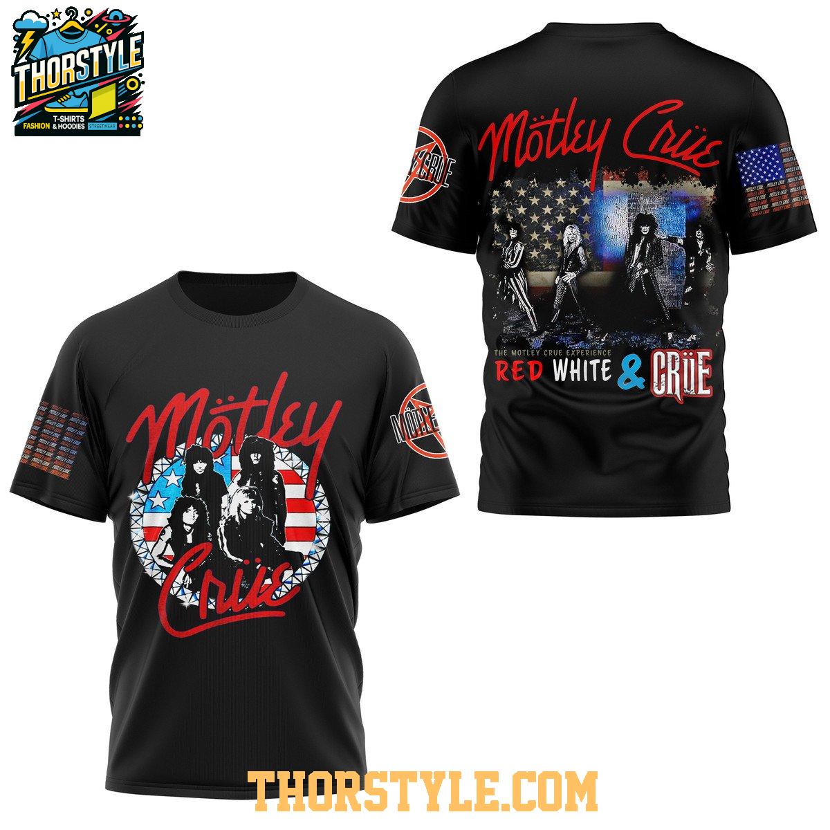 Motley Crue Red White And Crue 2025 4th Of July Hoodie T-Shirt Motley Crue Red White And Crue 2025 4th Of July Hoodie T-Shirt