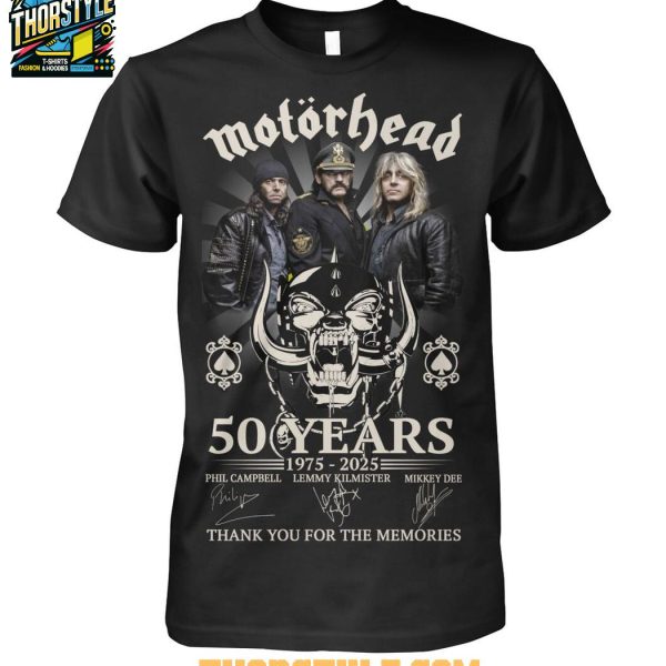 Motorhead 1975-2025 Thank You For The Memories Of 50 Years Tshirt