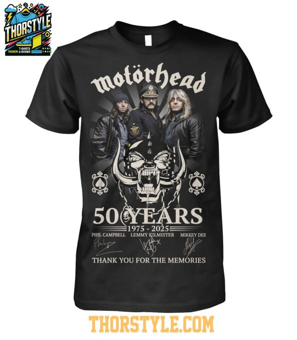 Motorhead 1975-2025 Thank You For The Memories Of 50 Years Tshirt