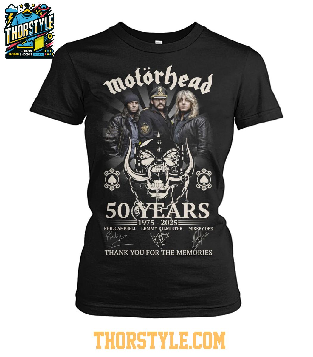 Motorhead 1975-2025 Thank You For The Memories Of 50 Years Tshirt Motorhead 1975-2025 Thank You For The Memories Of 50 Years Tshirt