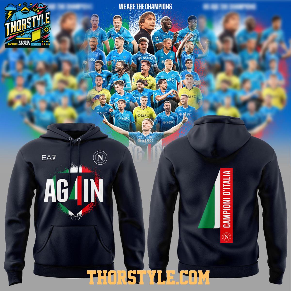 Napoli Campioni d’Italia Do It Again Champions 2024-2025 Hoodie T-Shirt Napoli Campioni d’Italia Do It Again Champions 2024-2025 Hoodie T-Shirt