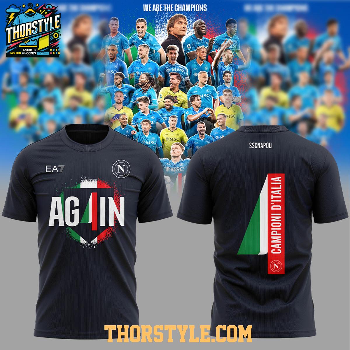 Napoli Campioni d’Italia Do It Again Champions 2024-2025 Hoodie T-Shirt Napoli Campioni d’Italia Do It Again Champions 2024-2025 Hoodie T-Shirt