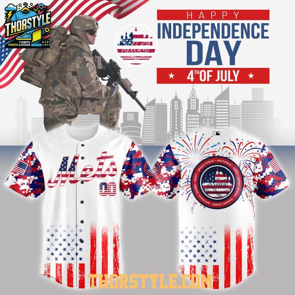 New York Mets 2025 The 4th Of July Military Vet Proud Baseball Jersey