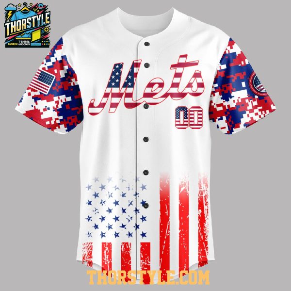 New York Mets 2025 The 4th Of July Military Vet Proud Baseball Jersey