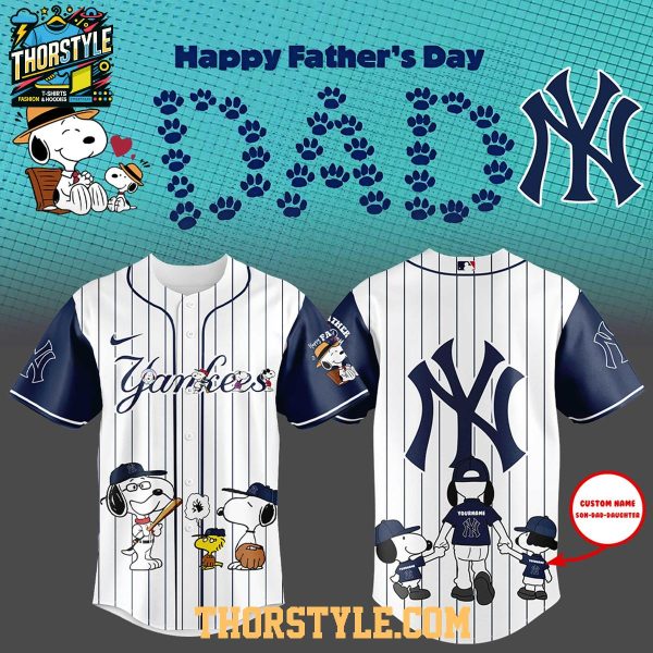 New York Yankees Snoopy Happy Father’s Day Peanuts 2025 Baseball Jersey