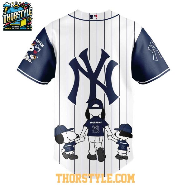 New York Yankees Snoopy Happy Father’s Day Peanuts 2025 Baseball Jersey