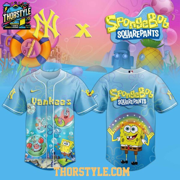 New York Yankees SpongeBob Squarepants 2025 Rainbow Baseball Jersey