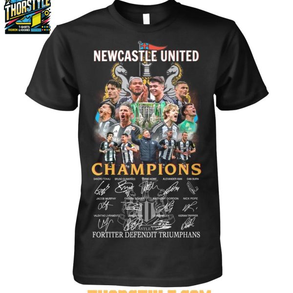 Newcastle United Fortiter Dependit Triumphans Champions 2025 Tshirt