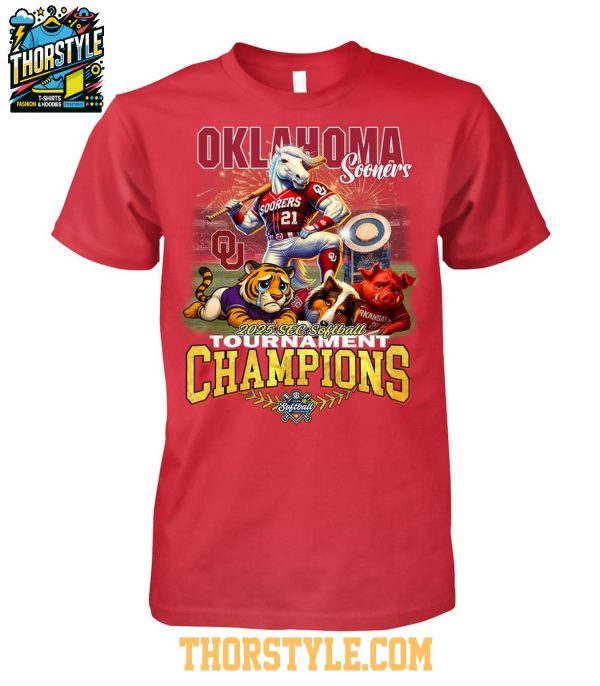 Oklahoma Sooners 2025 SEC Softball Tournament Champions T-Shirt