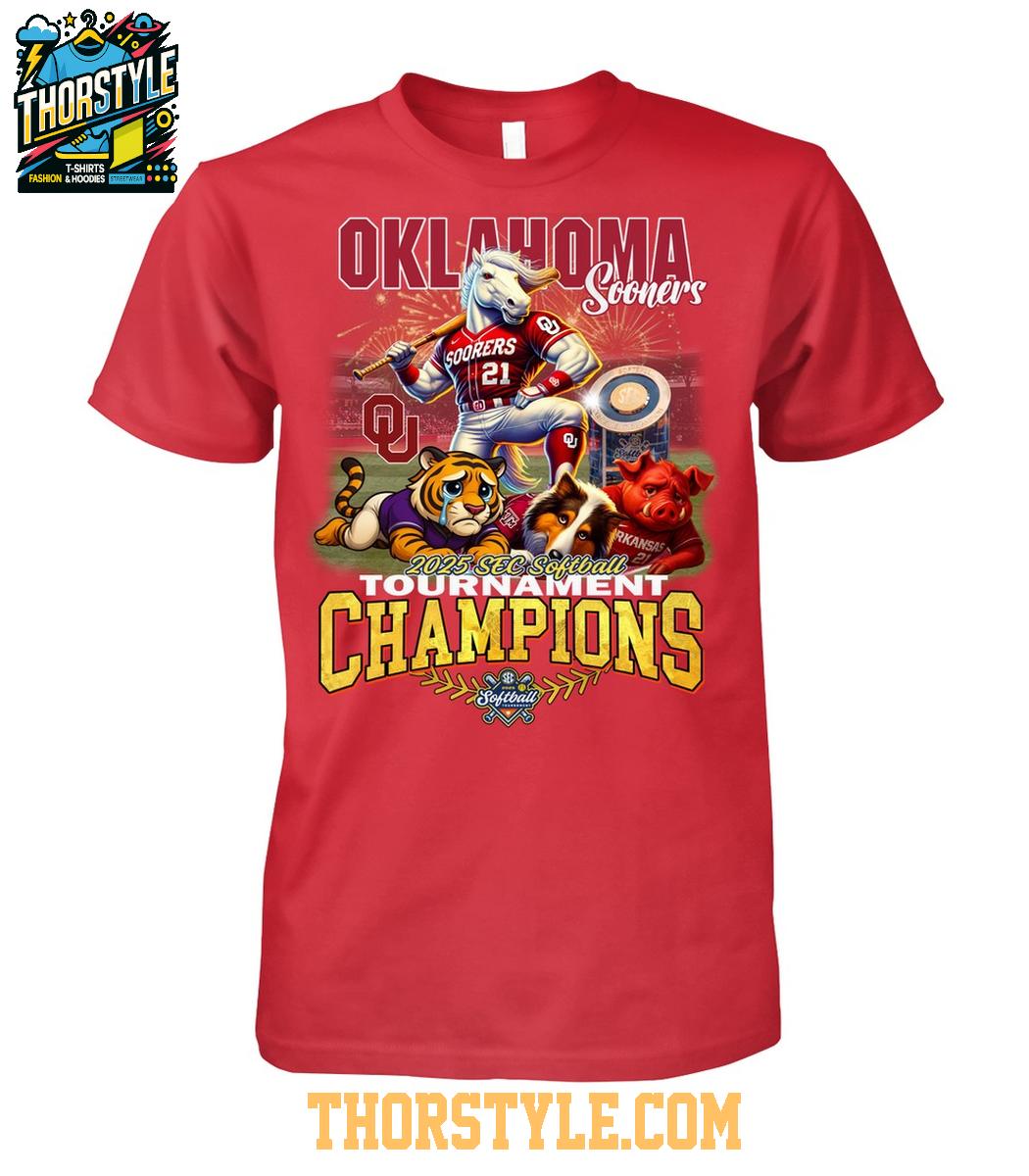 Oklahoma Sooners 2025 SEC Softball Tournament Champions T-Shirt Oklahoma Sooners 2025 SEC Softball Tournament Champions T-Shirt