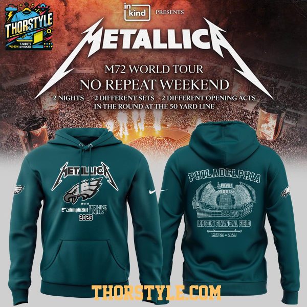 Philadelphia Eagles M72 World Tour 2025 Lincoln Financial Field Hoodie T-Shirt